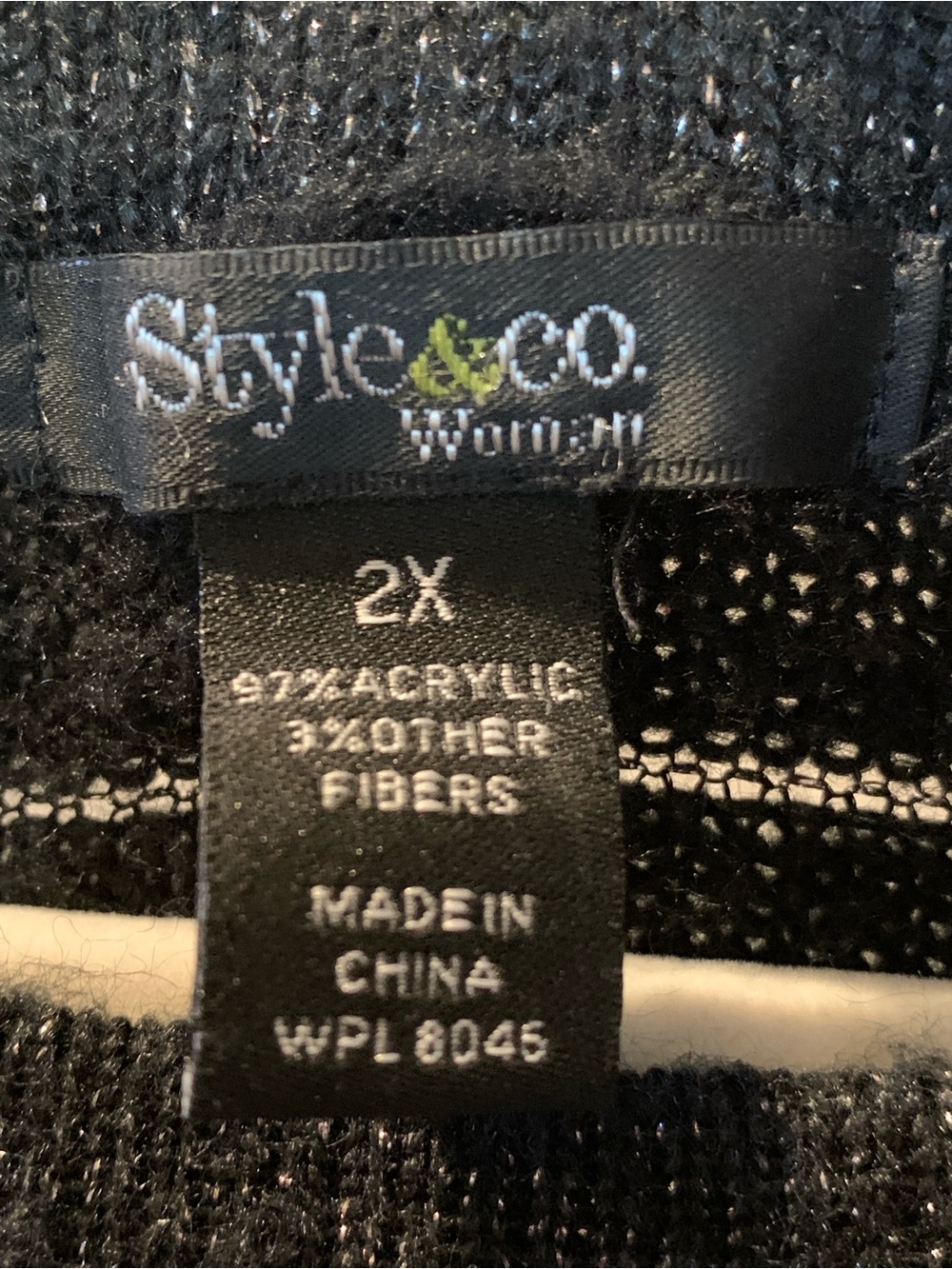 STYLE & CO Women’s Black Short Sleeve Boatneck Textured Knit Sweater 2X - Picture 9 of 13
